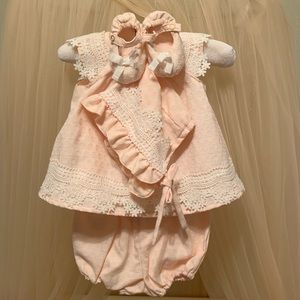 Beautiful and Timeless Four Piece Babygirl Outfit